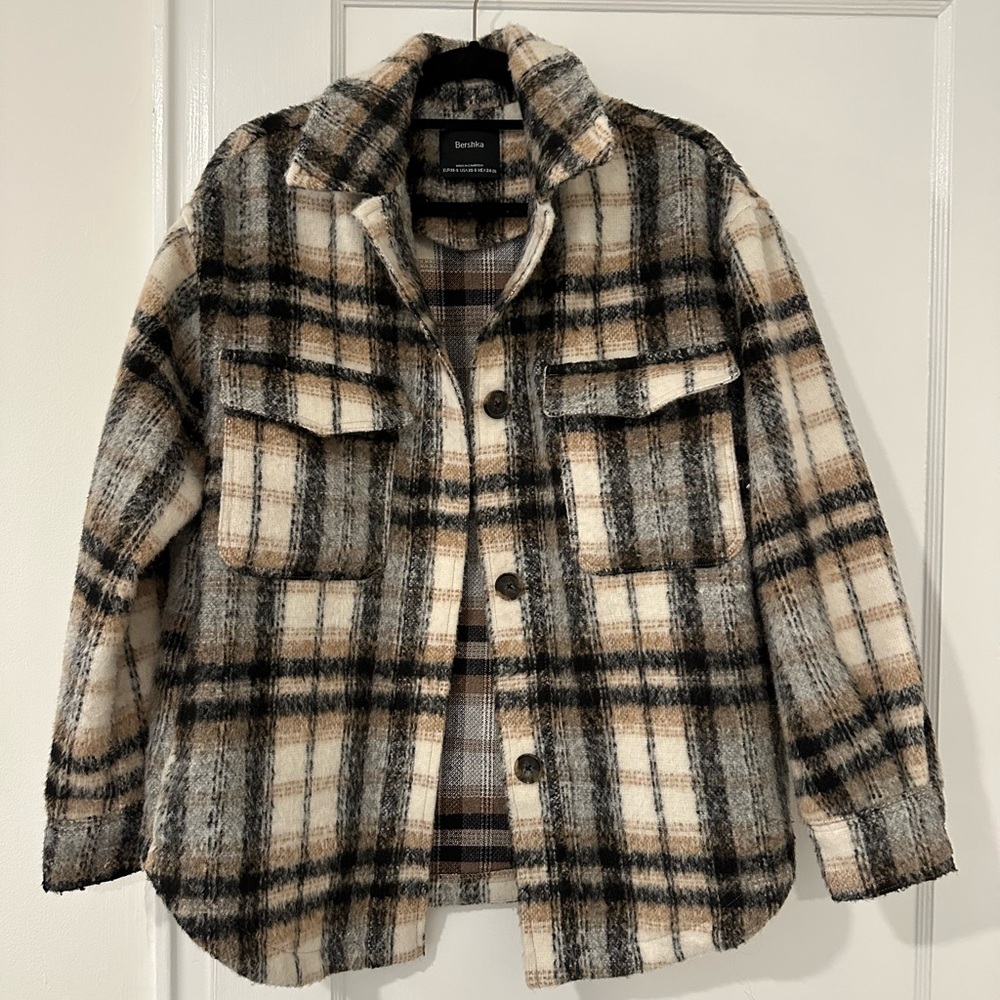 Bershka Checkered Wool-Blend jacket